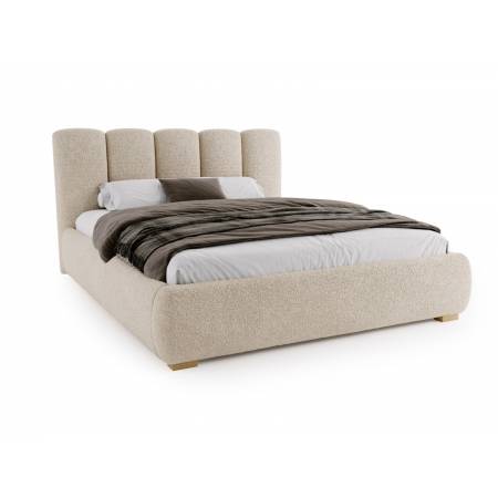 Łóżko tapicerowane z pojemnikiem 160 x 200 cm boucle VILLO